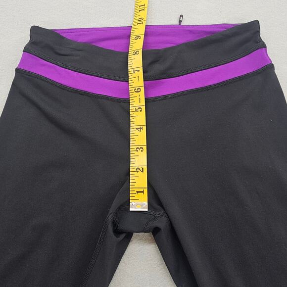 Lululemon Leggings Womens Size 6 Black Purple Run Inspire Crop II - Picture 7 of 11